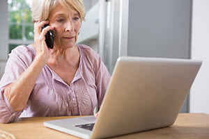 Woman on computer